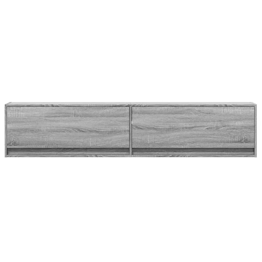 Meuble TV mural avec LED sonoma gris 180x31x38 cm - 6