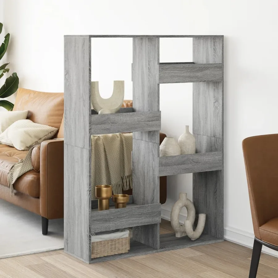Cloison de séparation sonoma gris 100x33x135 cm bois ingénierie - 3