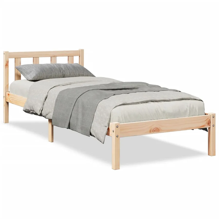 Cadre de lit extra long sans matelas 100x220 cm bois massif pin - 2