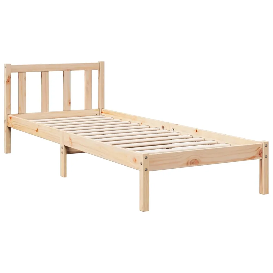Cadre de lit extra long sans matelas 100x220 cm bois massif pin - 3
