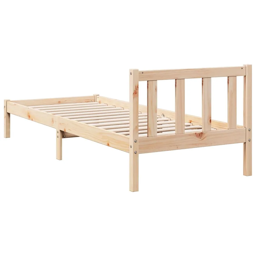Cadre de lit extra long sans matelas 100x220 cm bois massif pin - 5