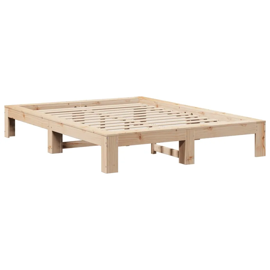 Cadre de lit sans matelas 140x190 cm bois de pin massif - 3