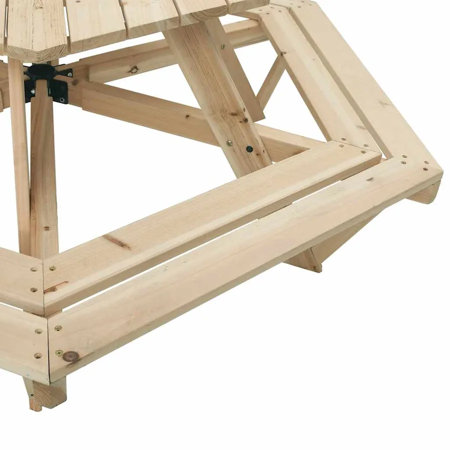 Table de pique-nique pour 6 enfants avec bancs hexagonal sapin - 7