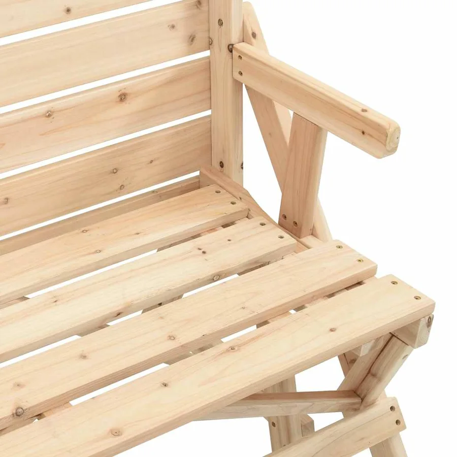 Table de pique-nique avec bancs sapin massif 2 en 1 convertible - 9