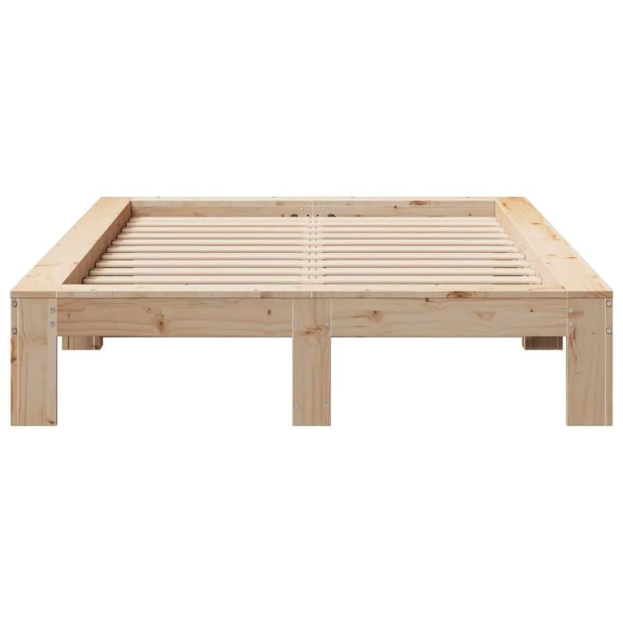 Cadre de lit sans matelas 120x190 cm bois de pin massif - 4