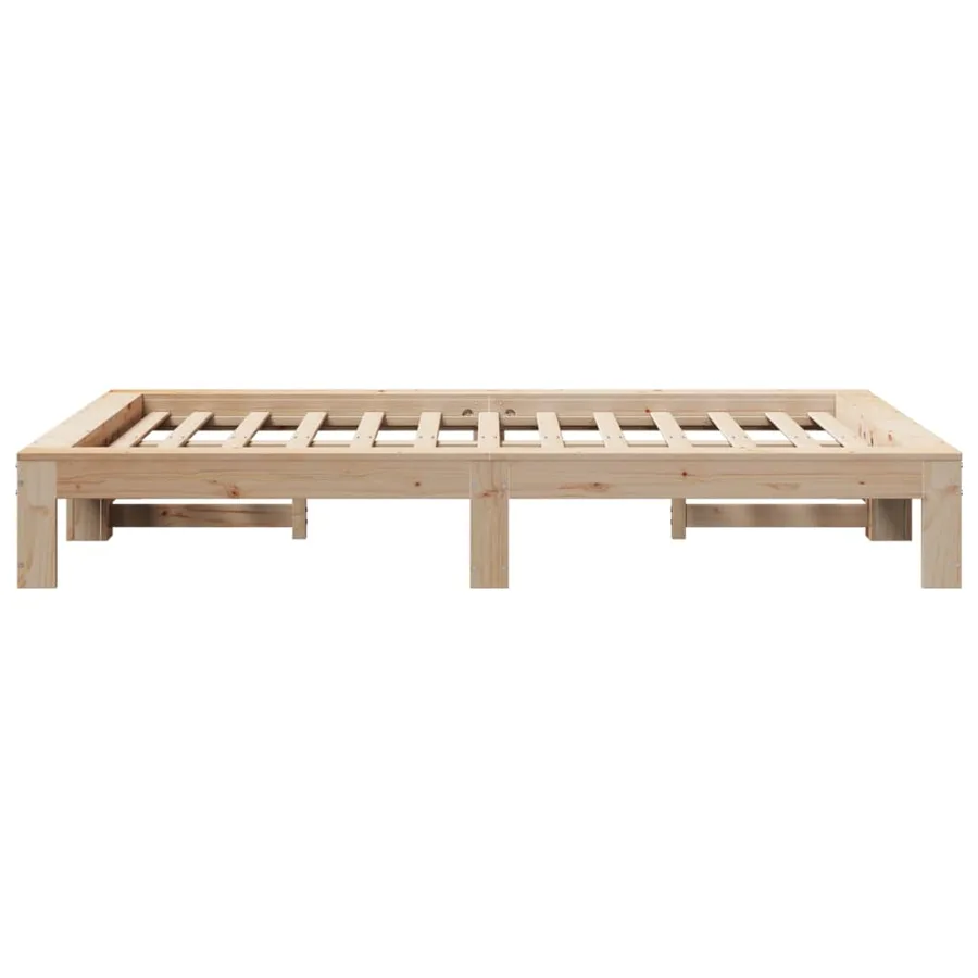 Cadre de lit sans matelas 120x190 cm bois de pin massif - 5