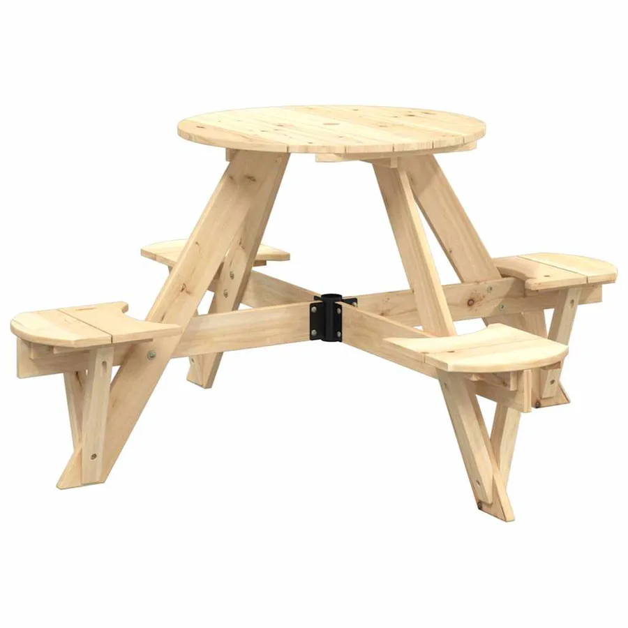 Table de pique-nique pour 4 enfants avec trou de parasol rond - 2