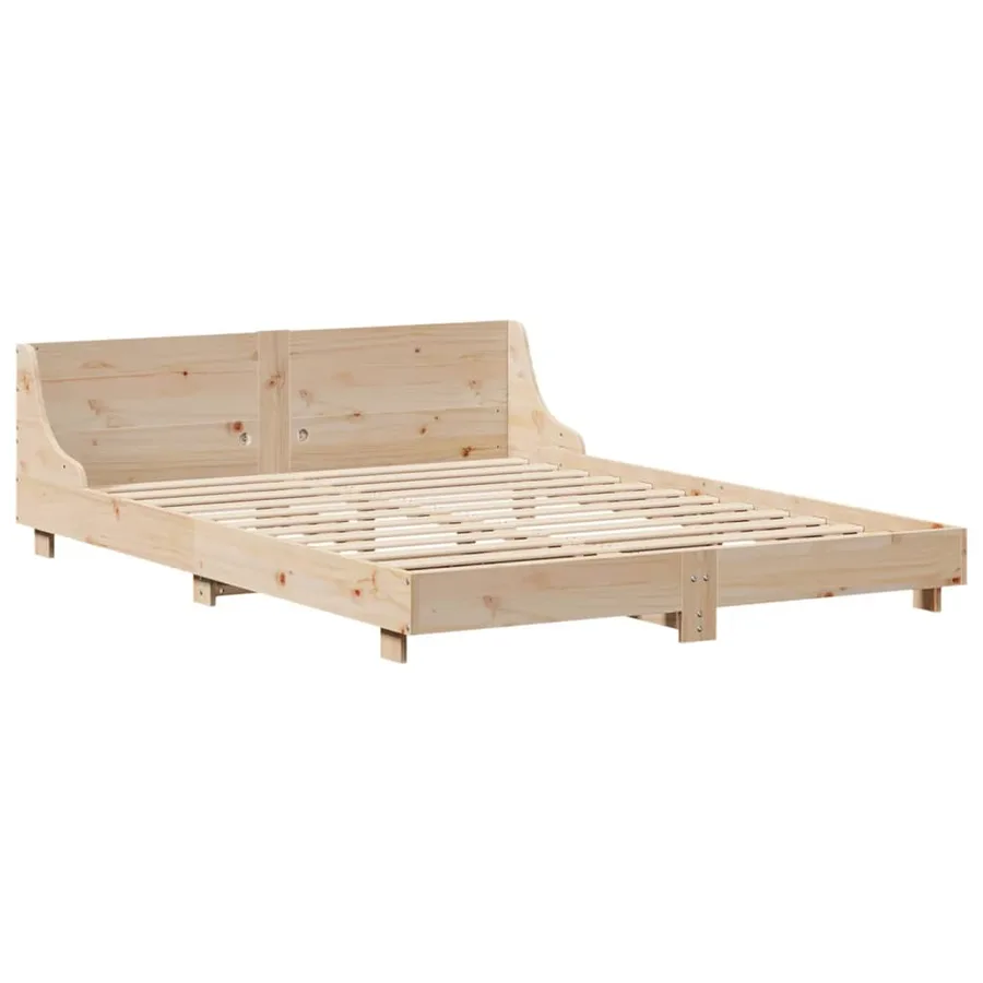 Cadre de lit sans matelas 150x200 cm bois de pin massif - 5