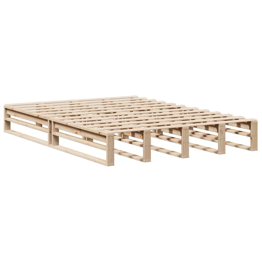 Lit bibliothèque sans matelas 150x200 cm bois massif - 6