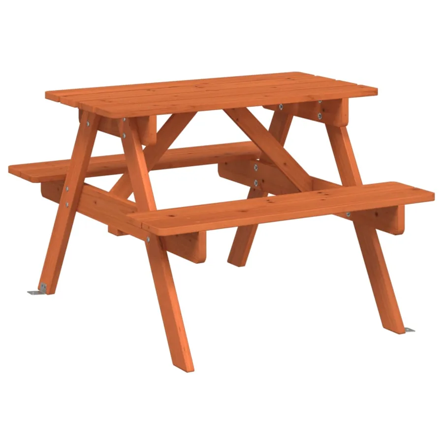 Table de pique-nique pour 4 enfants avec parasol bois de sapin - 7