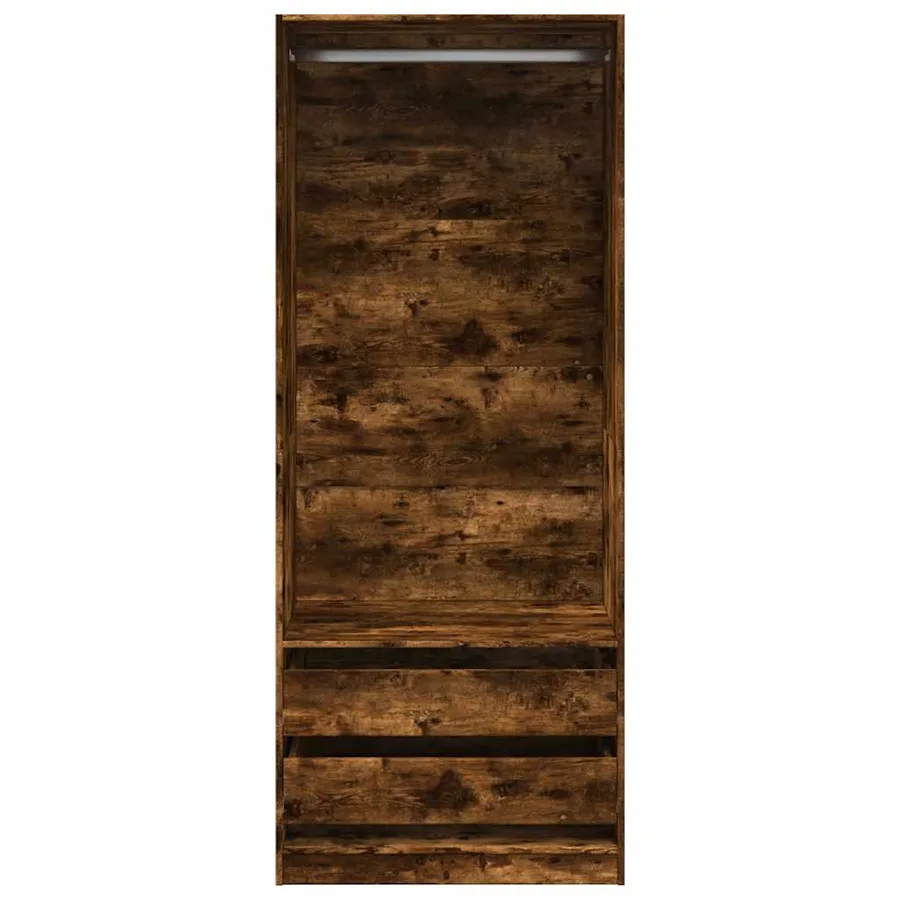Garde-robe chêne fumé 80x50x200 cm bois d'ingénierie - 4