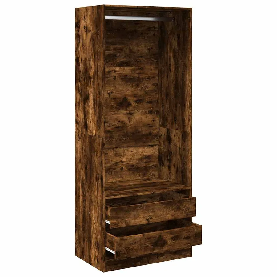 Garde-robe chêne fumé 80x50x200 cm bois d'ingénierie - 5