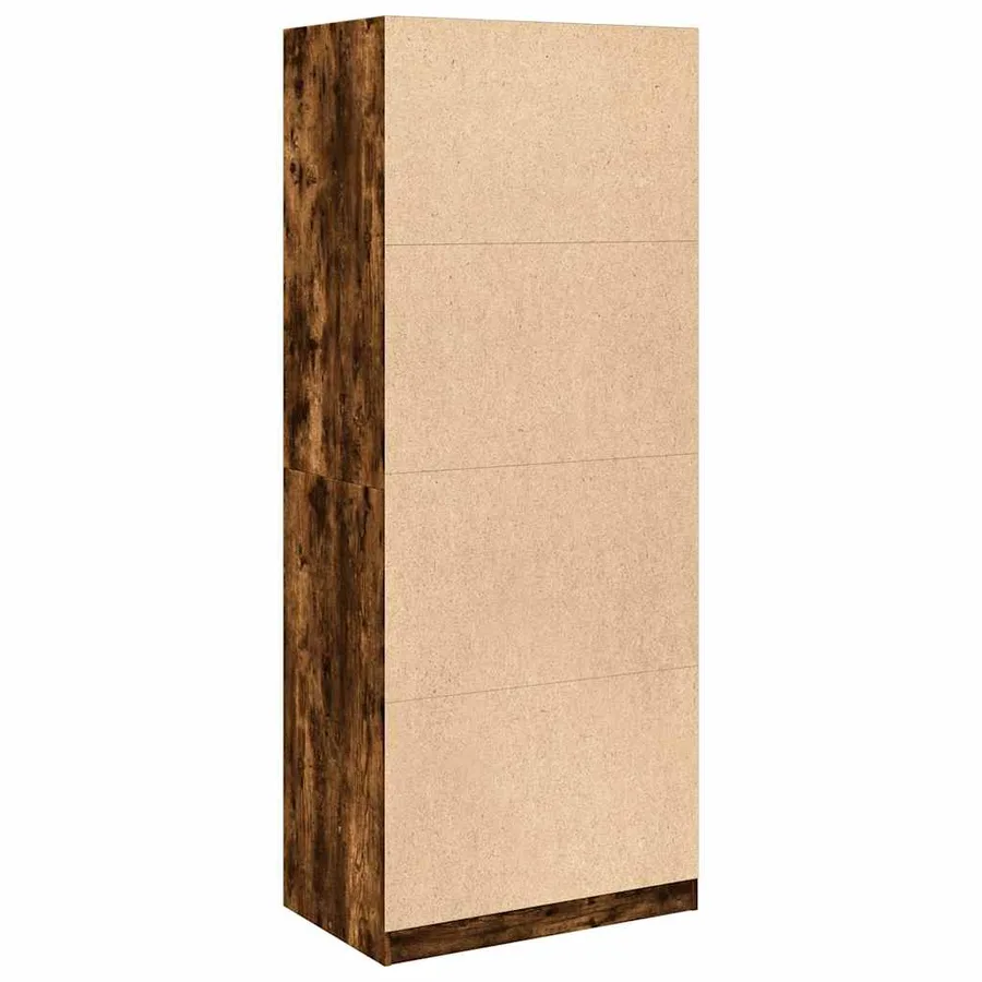 Garde-robe chêne fumé 80x50x200 cm bois d'ingénierie - 7