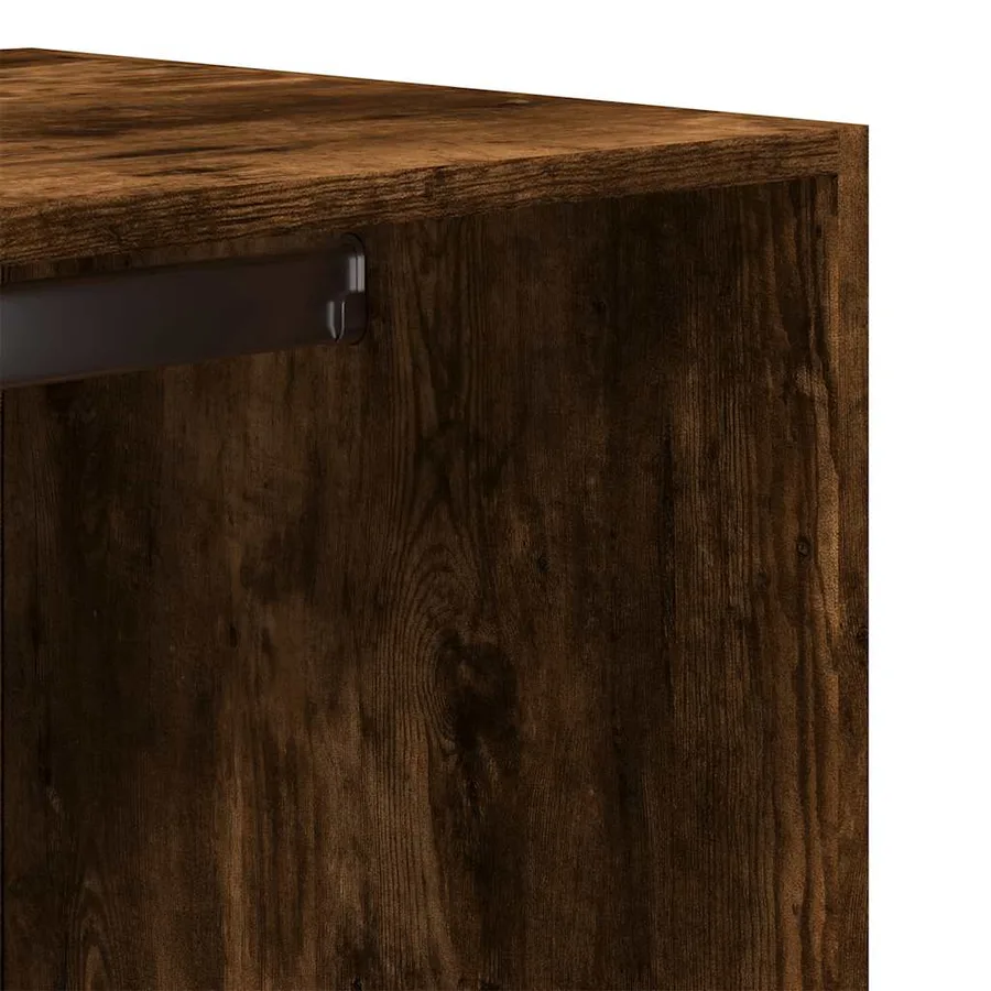 Garde-robe chêne fumé 80x50x200 cm bois d'ingénierie - 8