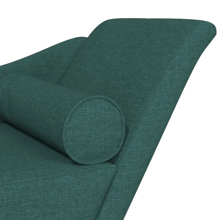 Chaise longue avec coussins vert foncé tissu - 6