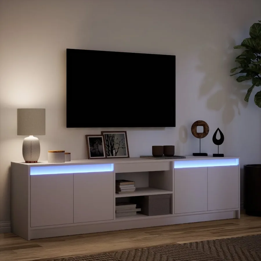 Meuble TV avec LED blanc 180x34x50 cm bois d'ingénierie - 5
