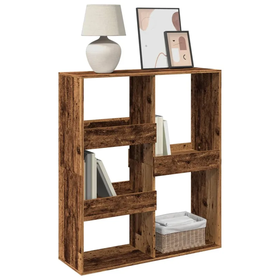 Bibliothèque/Séparateur de pièce vieux bois 100x33x115 cm - 3