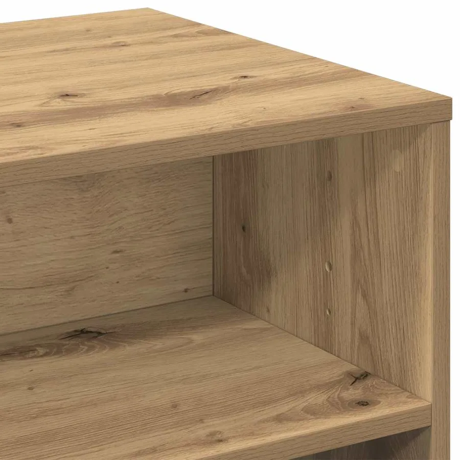 Meuble TV chêne artisanal 120x40x40 cm bois d'ingénierie - 7