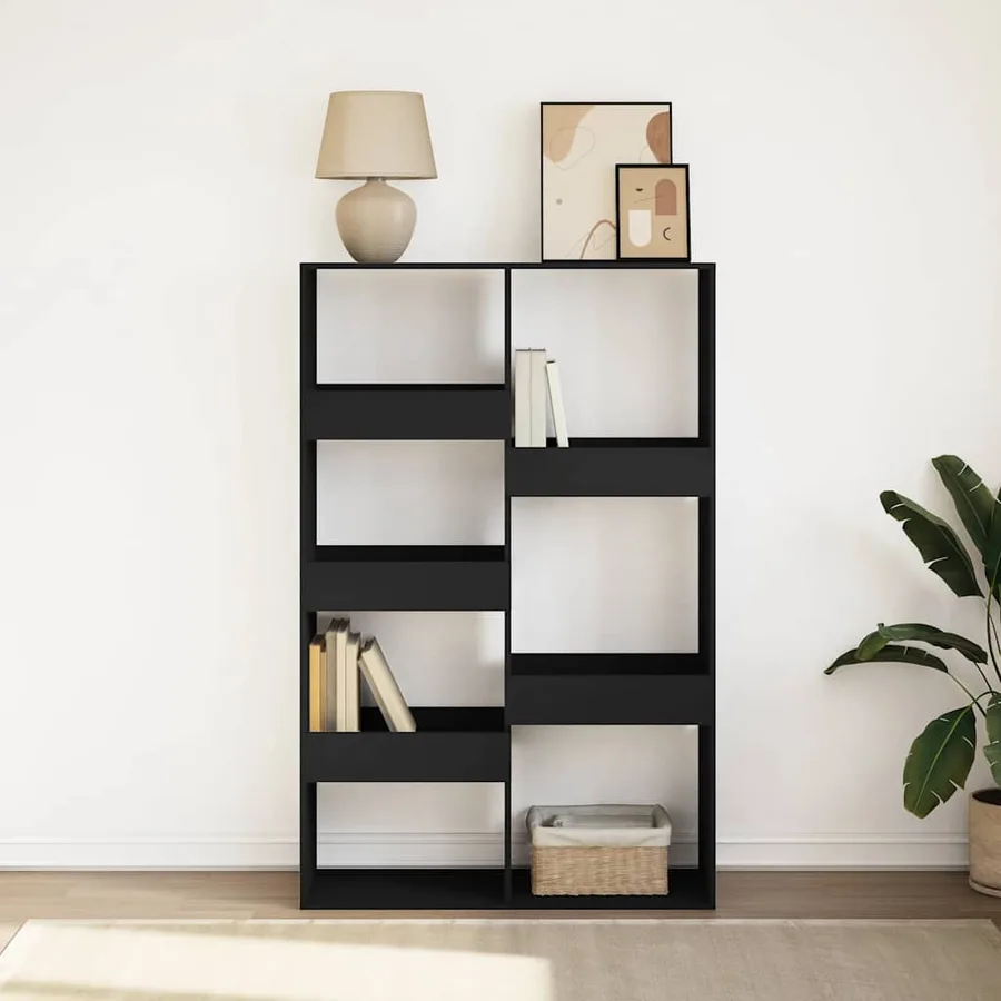 Bibliothèque noir 100x33x155,5 cm bois d'ingénierie - 3