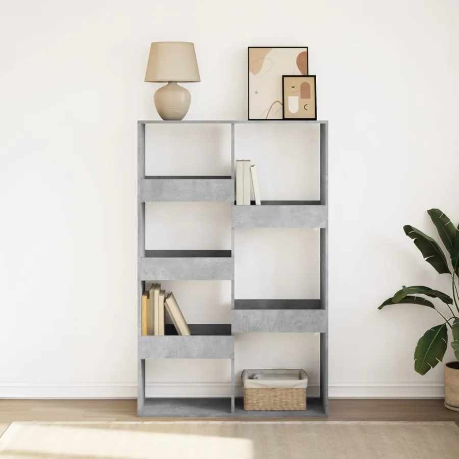 Bibliothèque gris béton 100x33x155,5 cm bois d'ingénierie - 3