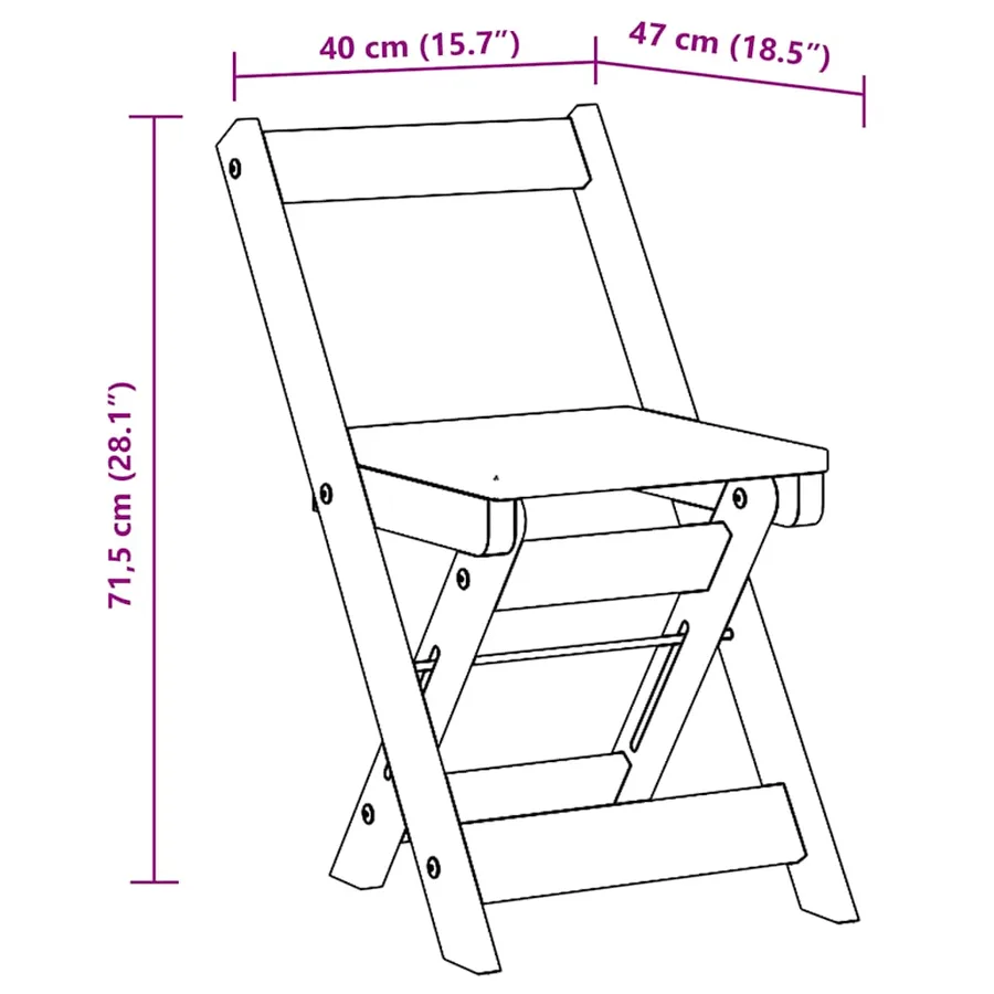 Chaises à manger pliables lot de 4 Corona bois de pin massif - 12