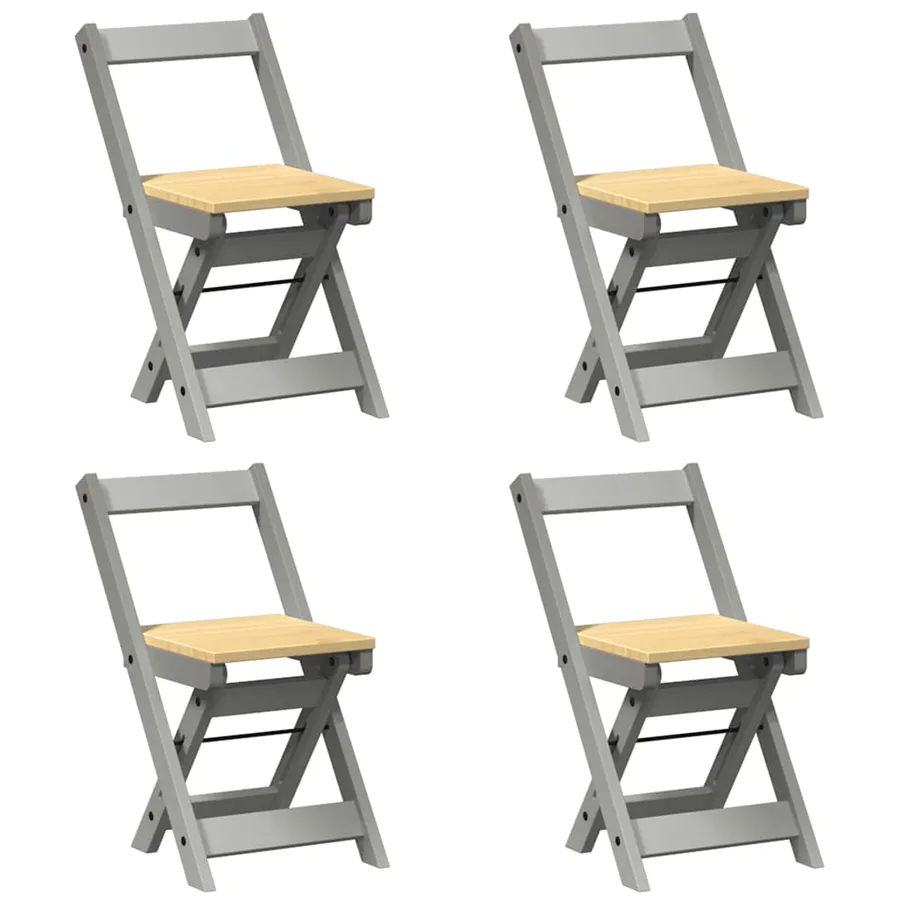 Chaises à manger pliables lot de 4 Corona bois de pin massif - 2
