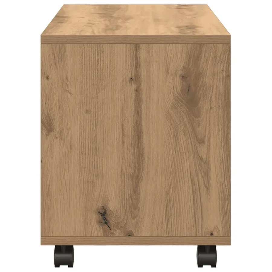 Armoire à roulettes chêne artisanal bois d'ingénierie - 6