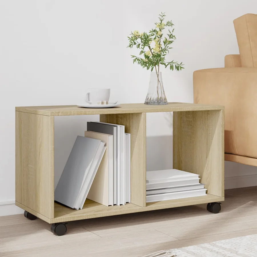 Armoire à roulettes chêne sonoma 72x33x42,5cm bois d’ingénierie - 3