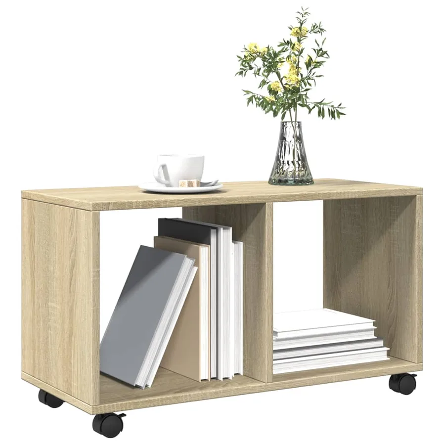 Armoire à roulettes chêne sonoma 72x33x42,5cm bois d’ingénierie - 4