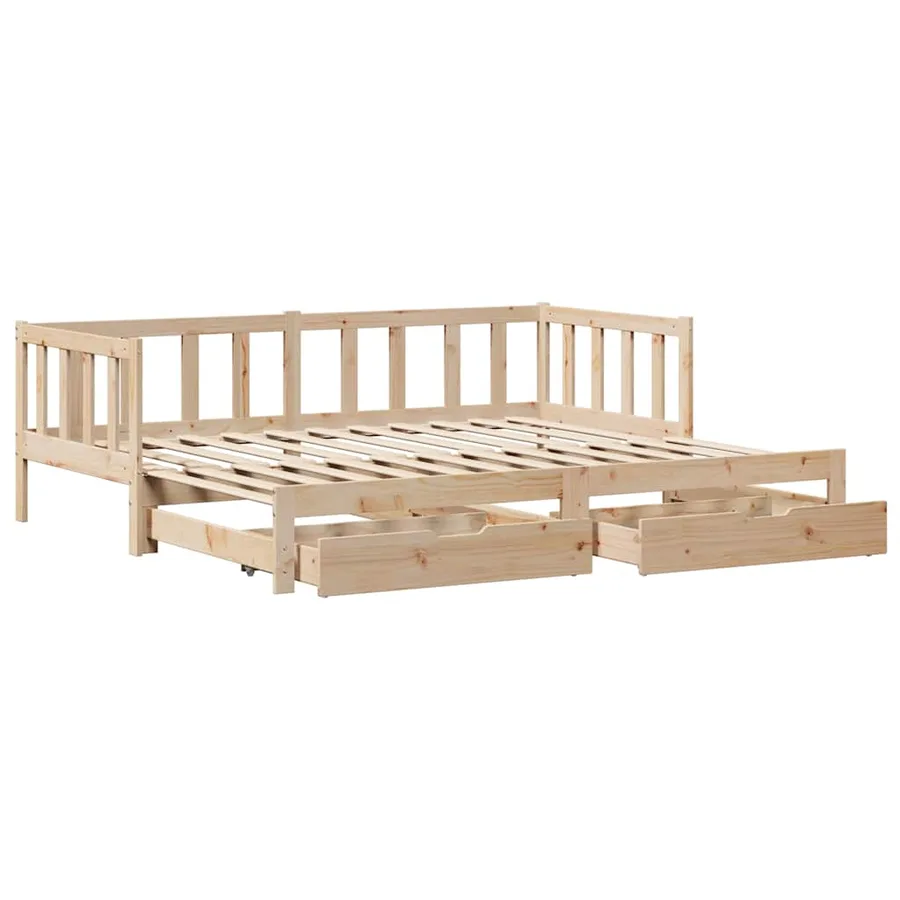 Lit de jour avec gigogne et tiroirs sans matelas 90x190 cm - 3