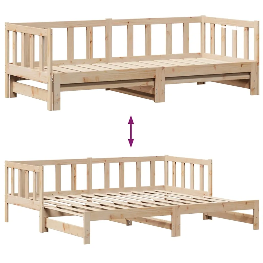 Lit de jour avec gigogne et tiroirs sans matelas 90x190 cm - 9