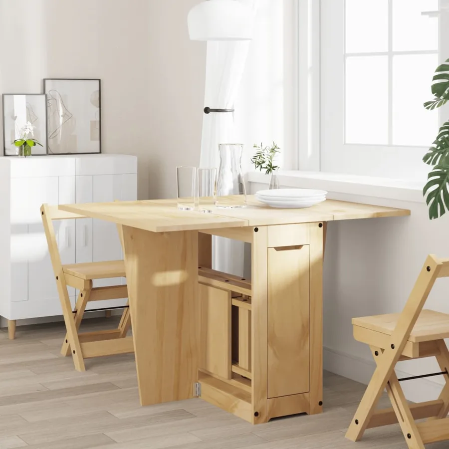 Table à manger papillon pliable Corona cire marron bois de pin - 3