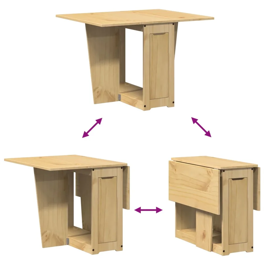Table à manger papillon pliable Corona cire marron bois de pin - 8