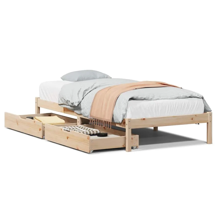 Cadre de lit sans matelas 90x190 cm bois de pin massif - 2