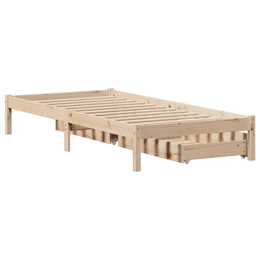 Cadre de lit sans matelas 90x190 cm bois de pin massif - 6