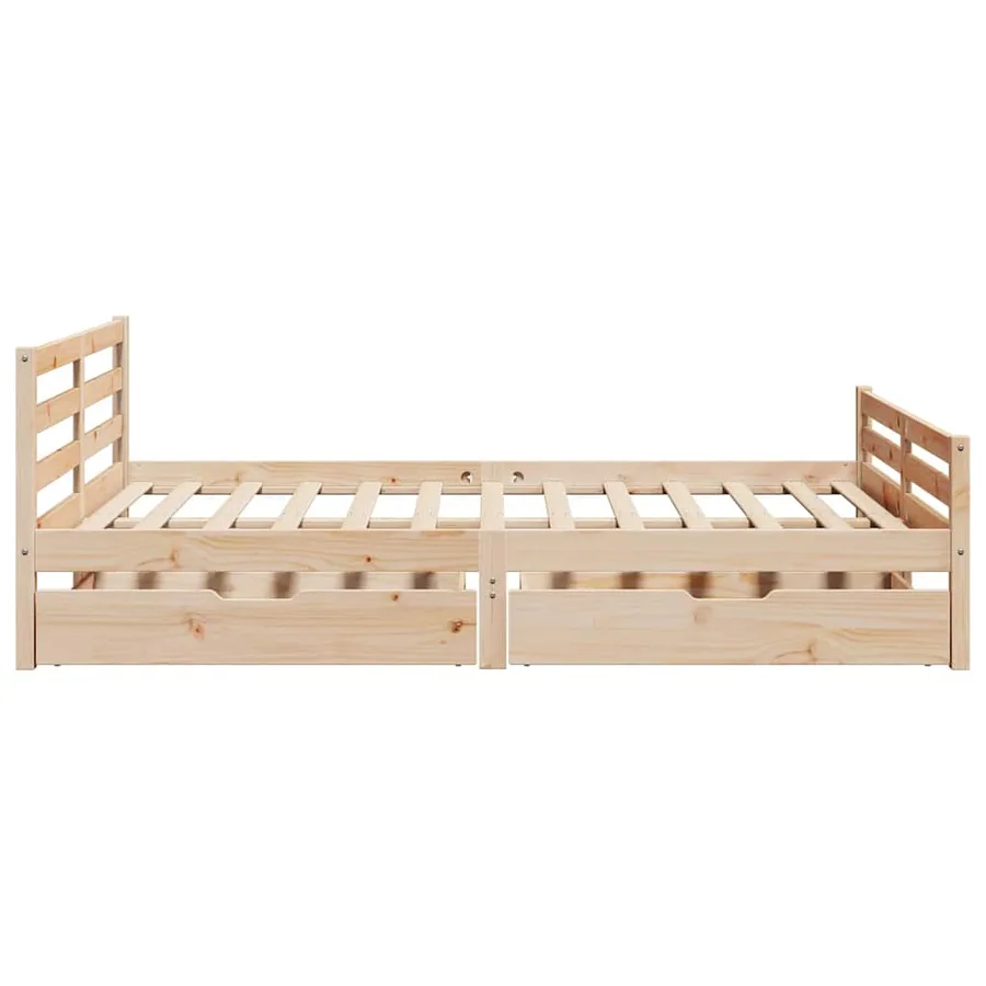 Cadre de lit sans matelas 140x190 cm bois de pin massif - 5