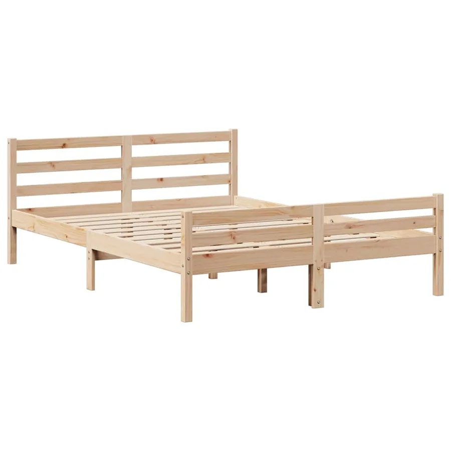Cadre de lit sans matelas 140x190 cm bois de pin massif - 7