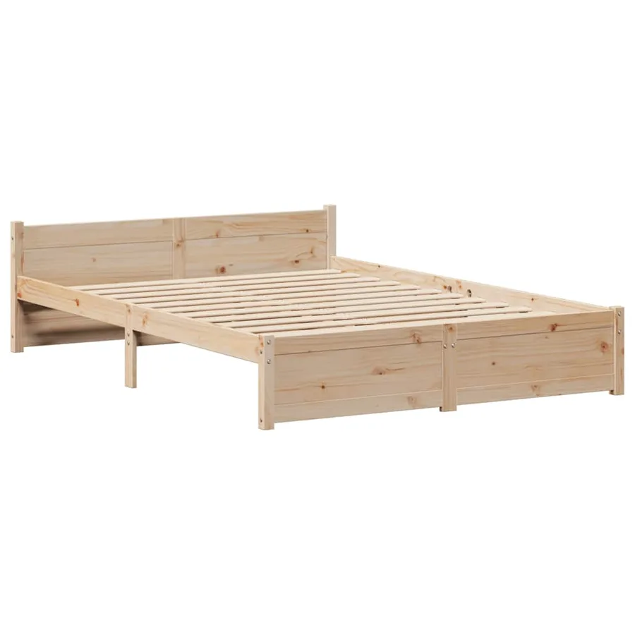 Cadre de lit sans matelas 140x190 cm bois de pin massif - 5