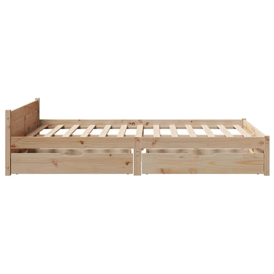 Cadre de lit sans matelas 140x190 cm bois de pin massif - 7
