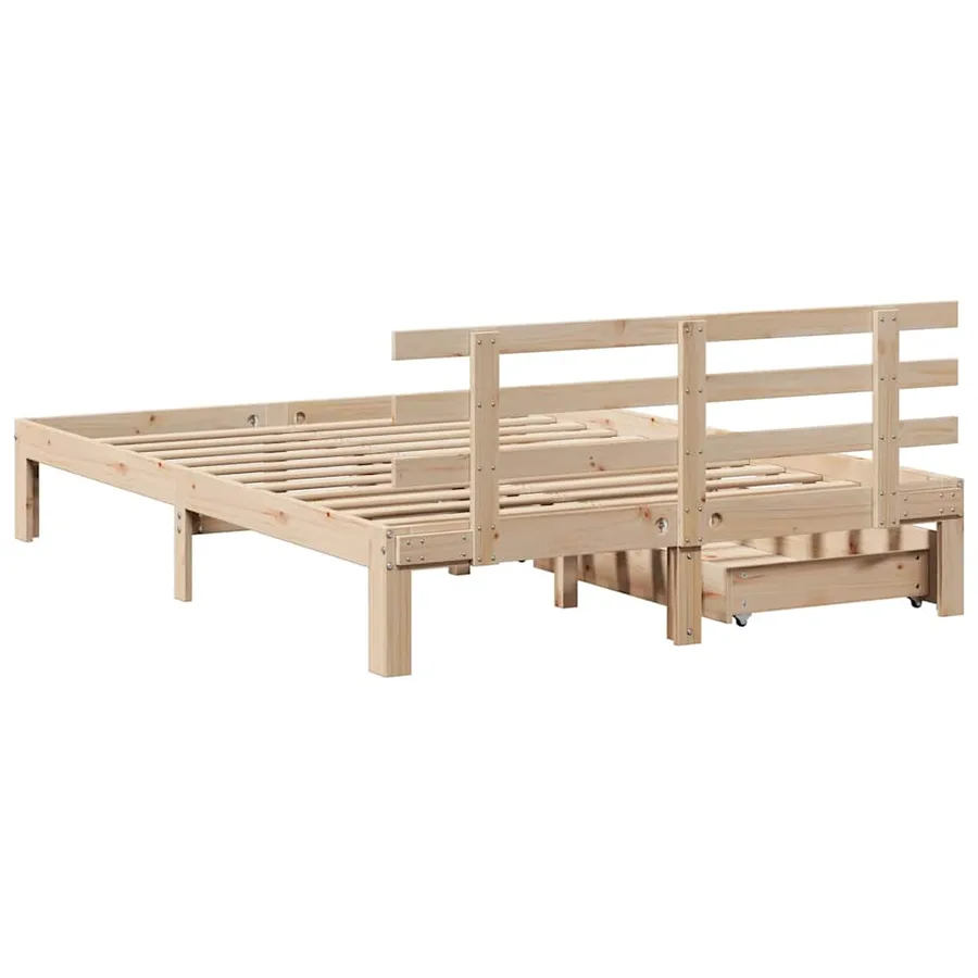 Cadre de lit avec tiroirs sans matelas 160x200 cm - 6