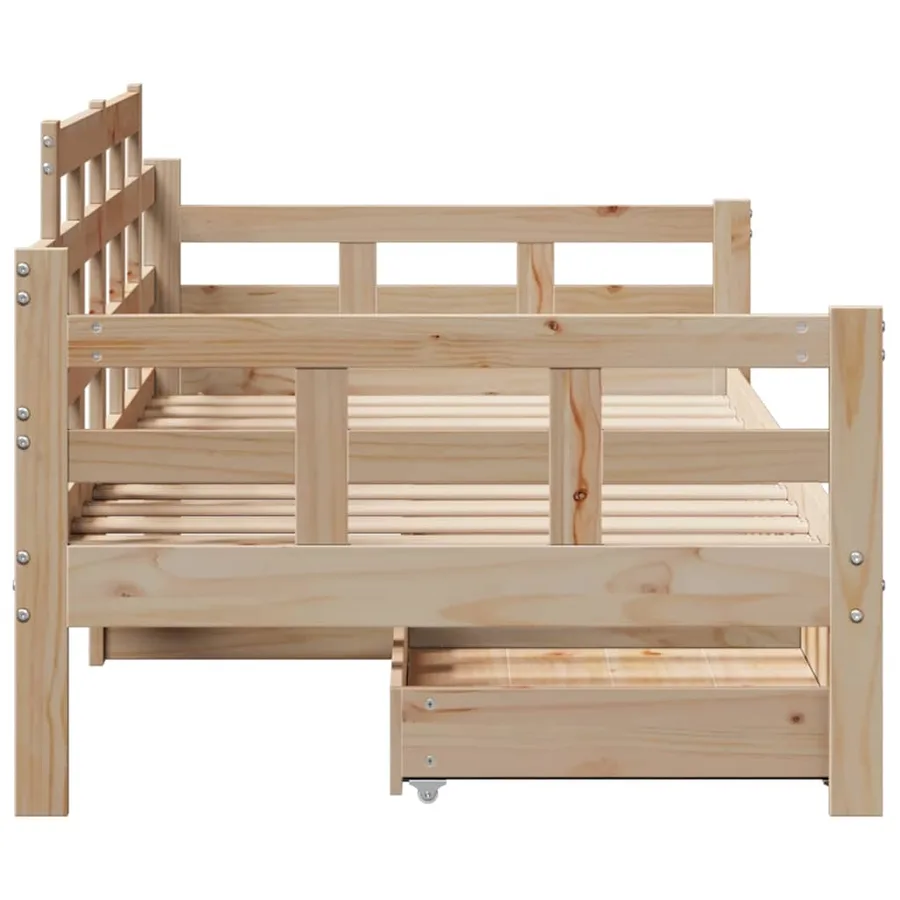 Lit de jour avec tiroirs sans matelas 90x190 cm bois massif - 5