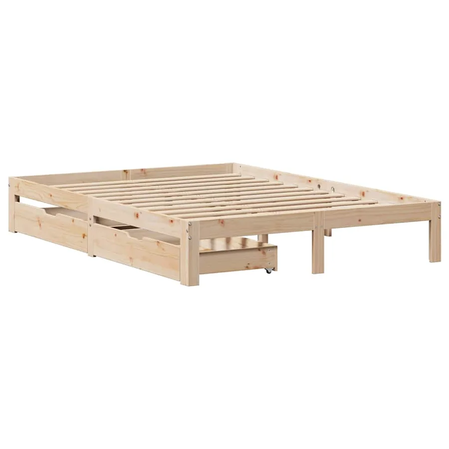 Cadre de lit avec tiroirs sans matelas 150x200 cm - 3