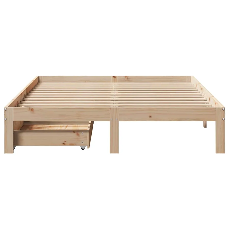 Cadre de lit avec tiroirs sans matelas 150x200 cm - 4