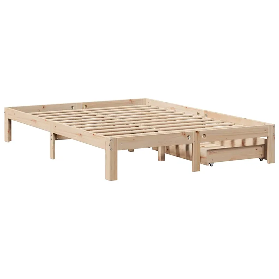Cadre de lit avec tiroirs sans matelas 150x200 cm - 8