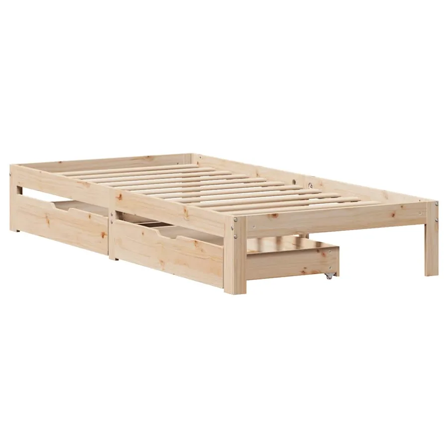 Cadre de lit avec tiroirs sans matelas 100x200 cm - 3