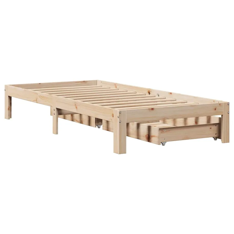 Cadre de lit avec tiroirs sans matelas 100x200 cm - 8