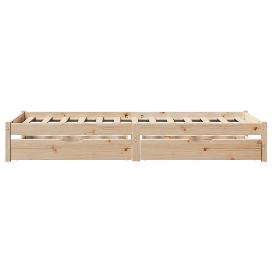Cadre de lit sans matelas 75x190 cm bois de pin massif - 5