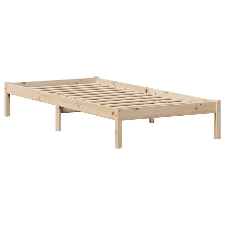 Cadre de lit sans matelas 75x190 cm bois de pin massif - 7