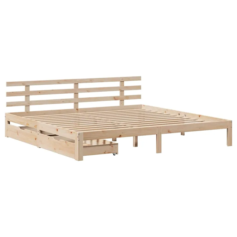 Cadre de lit avec tiroirs sans matelas 180x200 cm - 3