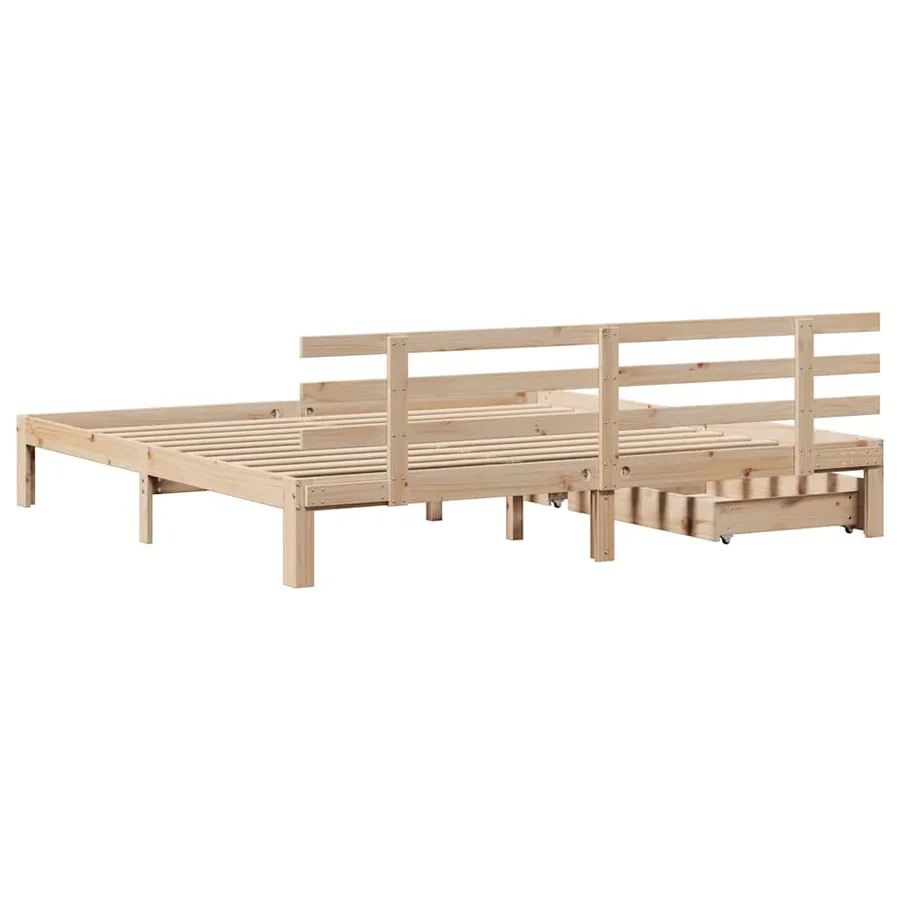 Cadre de lit avec tiroirs sans matelas 180x200 cm - 6